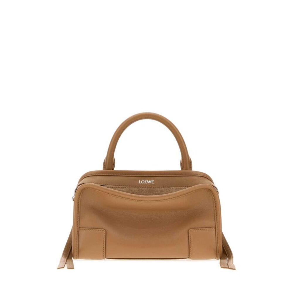 Loewe Women Camel Leather Mini Amazona Handbag
